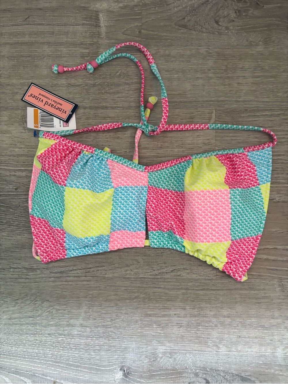🐳NWT ‘Vineyard Vines' Patchwork halter style bathing suit top/Women’s ~Size smal
